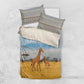 Tanzania Safari Giraffe Bedding Set - Tribal Patterns and Mount Kilimanjaro Scene