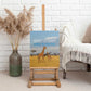 Tanzania Safari Giraffe Canvas Wall Art - Tribal Patterns and Mount Kilimanjaro Scene