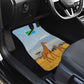 Tanzania Safari Giraffe Car Mats - Tribal Patterns and Mount Kilimanjaro Scene