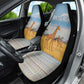 Tanzania Safari Giraffe Car Seat Cover - Tribal Patterns and Mount Kilimanjaro Scene