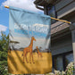 Tanzania Safari Giraffe Garden Flag - Tribal Patterns and Mount Kilimanjaro Scene