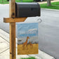Tanzania Safari Giraffe Garden Flag - Tribal Patterns and Mount Kilimanjaro Scene