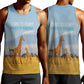 Tanzania Safari Giraffe Men Tank Top - Tribal Patterns and Mount Kilimanjaro Scene