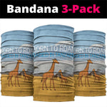 Tanzania Safari Giraffe Neck Gaiter - Tribal Patterns and Mount Kilimanjaro Scene TS04