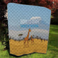 Tanzania Safari Giraffe Quilt - Tribal Patterns and Mount Kilimanjaro Scene