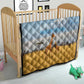 Tanzania Safari Giraffe Quilt - Tribal Patterns and Mount Kilimanjaro Scene