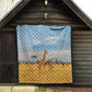 Tanzania Safari Giraffe Quilt - Tribal Patterns and Mount Kilimanjaro Scene