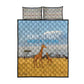 Tanzania Safari Giraffe Quilt Bed Set - Tribal Patterns and Mount Kilimanjaro Scene