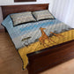 Tanzania Safari Giraffe Quilt Bed Set - Tribal Patterns and Mount Kilimanjaro Scene
