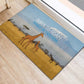 Tanzania Safari Giraffe Rubber Doormat - Tribal Patterns and Mount Kilimanjaro Scene
