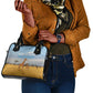 Tanzania Safari Giraffe Shoulder Handbag - Tribal Patterns and Mount Kilimanjaro Scene