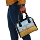 Tanzania Safari Giraffe Shoulder Handbag - Tribal Patterns and Mount Kilimanjaro Scene