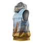 Tanzania Safari Giraffe Sleeveless Hoodie - Tribal Patterns and Mount Kilimanjaro Scene - African Pride