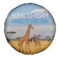 Tanzania Safari Giraffe Spare Tire Cover - Tribal Patterns and Mount Kilimanjaro Scene