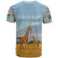 Tanzania Safari Giraffe T shirt - Tribal Patterns and Mount Kilimanjaro Scene