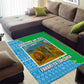 Tanzania Wildlife Area Rug - Tribal Print and Mount Kilimanjaro Safari Scene