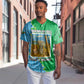 Tanzania Wildlife Baseball Jersey - Tribal Print and Mount Kilimanjaro Safari Scene