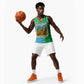 Tanzania Wildlife Basketball Jersey - Tribal Print and Mount Kilimanjaro Safari Scene - African Pride