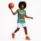 Tanzania Wildlife Basketball Jersey - Tribal Print and Mount Kilimanjaro Safari Scene - African Pride