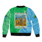 Tanzania Wildlife Bomber Jacket - Tribal Print and Mount Kilimanjaro Safari Scene