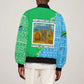 Tanzania Wildlife Bomber Jacket - Tribal Print and Mount Kilimanjaro Safari Scene