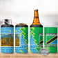 Tanzania Wildlife 4 in 1 Can Cooler Tumbler - Tribal Print and Mount Kilimanjaro Safari Scene