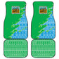 Tanzania Wildlife Car Mats - Tribal Print and Mount Kilimanjaro Safari Scene