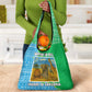 Tanzania Wildlife Grocery Bag - Tribal Print and Mount Kilimanjaro Safari Scene