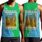 Tanzania Wildlife Men Tank Top - Tribal Print and Mount Kilimanjaro Safari Scene
