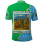 Tanzania Wildlife Polo Shirt - Tribal Print and Mount Kilimanjaro Safari Scene