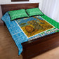 Tanzania Wildlife Quilt Bed Set - Tribal Print and Mount Kilimanjaro Safari Scene