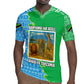 Tanzania Wildlife Rugby Jersey - Tribal Print and Mount Kilimanjaro Safari Scene