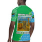 Tanzania Wildlife Rugby Jersey - Tribal Print and Mount Kilimanjaro Safari Scene