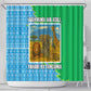 Tanzania Wildlife Shower Curtain - Tribal Print and Mount Kilimanjaro Safari Scene