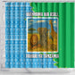 Tanzania Wildlife Shower Curtain - Tribal Print and Mount Kilimanjaro Safari Scene