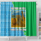 Tanzania Wildlife Shower Curtain - Tribal Print and Mount Kilimanjaro Safari Scene