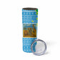 Tanzania Wildlife Skinny Tumbler - Tribal Print and Mount Kilimanjaro Safari Scene