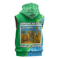 Tanzania Wildlife Sleeveless Hoodie - Tribal Print and Mount Kilimanjaro Safari Scene - African Pride