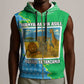 Tanzania Wildlife Sleeveless Zip Hoodie - Tribal Print and Mount Kilimanjaro Safari Scene - African Pride