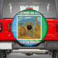 Tanzania Wildlife Spare Tire Cover - Tribal Print and Mount Kilimanjaro Safari Scene