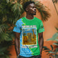 Tanzania Wildlife T shirt - Tribal Print and Mount Kilimanjaro Safari Scene
