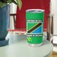 Tanzania Wildlife Tumbler Cup - Tribal Print and Mount Kilimanjaro Safari Scene