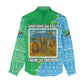 Tanzania Wildlife Women Casual Shirt - Tribal Print and Mount Kilimanjaro Safari Scene
