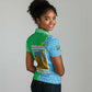 Tanzania Wildlife Women Polo Shirt - Tribal Print and Mount Kilimanjaro Safari Scene