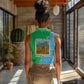 Tanzania Wildlife Women Sleeveless Polo Shirt - Tribal Print and Mount Kilimanjaro Safari Scene