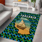 Tanzania Coastal Life Area Rug - Swahili Dhow Boat and Tribal Pattern