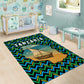 Tanzania Coastal Life Area Rug - Swahili Dhow Boat and Tribal Pattern