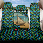 Tanzania Coastal Life Back Car Seat Cover - Swahili Dhow Boat and Tribal Pattern