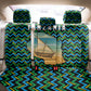 Tanzania Coastal Life Back Car Seat Cover - Swahili Dhow Boat and Tribal Pattern
