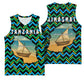 Tanzania Coastal Life Basketball Jersey - Swahili Dhow Boat and Tribal Pattern - African Pride